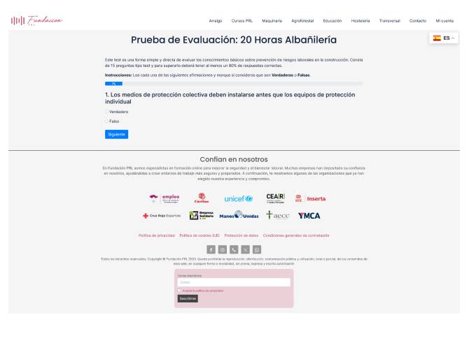 Fundación PRL – Plataforma de formación online