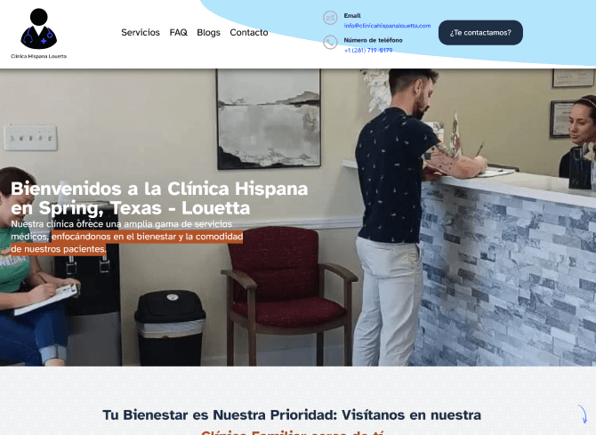 Página web Clínica Hispana Louetta