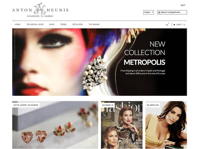 Diseño web Anton Heunis