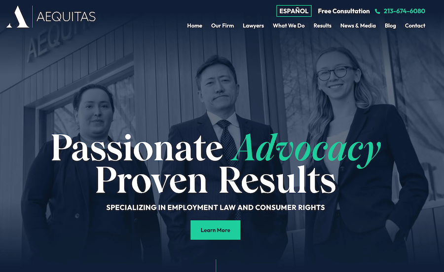 Ejemplo de diseño web para Abogados