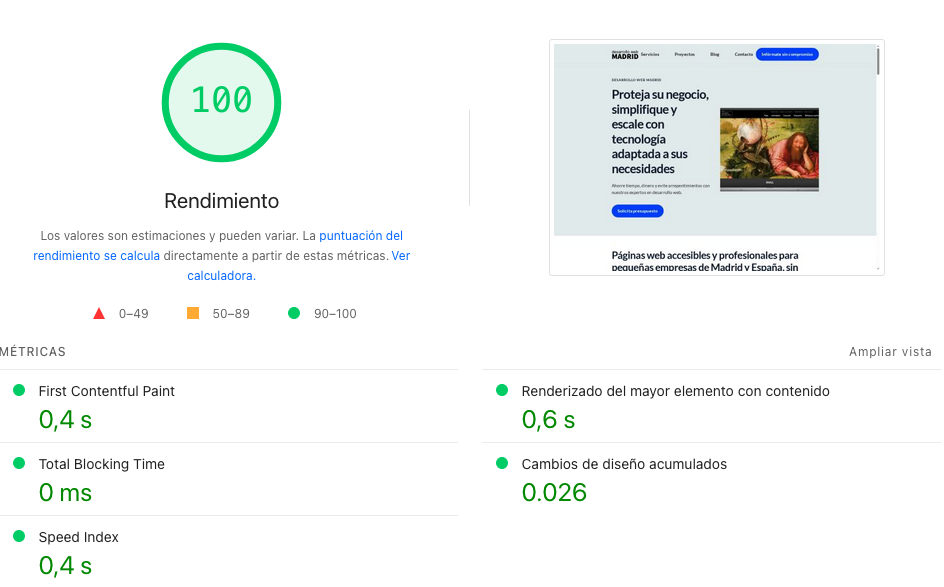 Auditoría PageSpeed