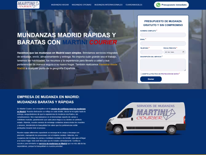 Página web Martini Courier